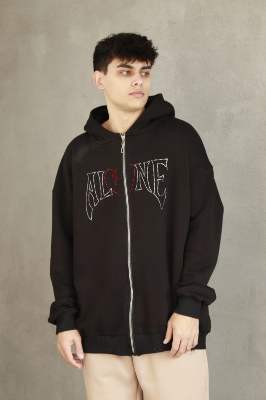 Зіп худі оверсайз унісекс Alone - Taboo Clothing Company