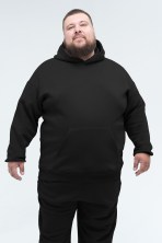 Худі оверсайз чоловічий Plus Size Black - Зображення 2