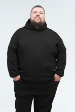 Худі оверсайз чоловічий Plus Size Black